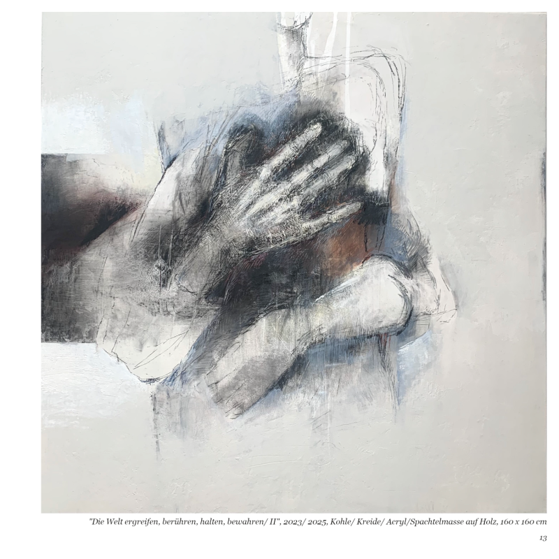 Eine Hand drückt einen Kopf an die Brust ein Arm umfasst den Rücken