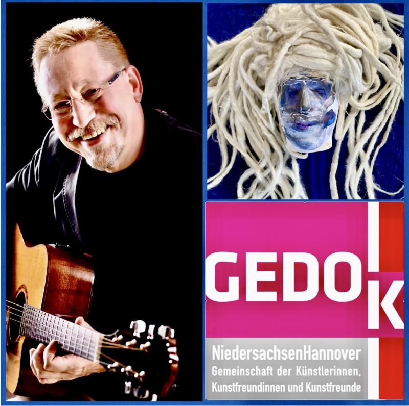 Detlef Welker, Cornelia Leon-Villagrá, Bitch, I‘m A Godness, gefilzte Perücke auf PU-Schaum, GEDOK-Logo